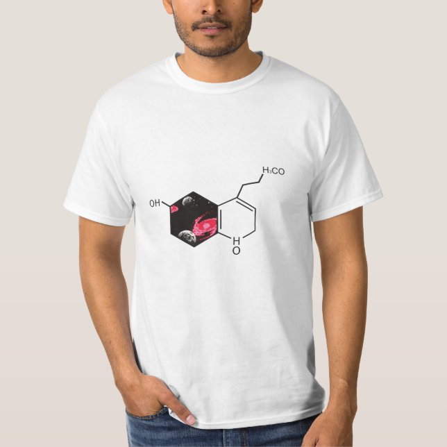 Camiseta Molécula química com vista espacial (Frente)