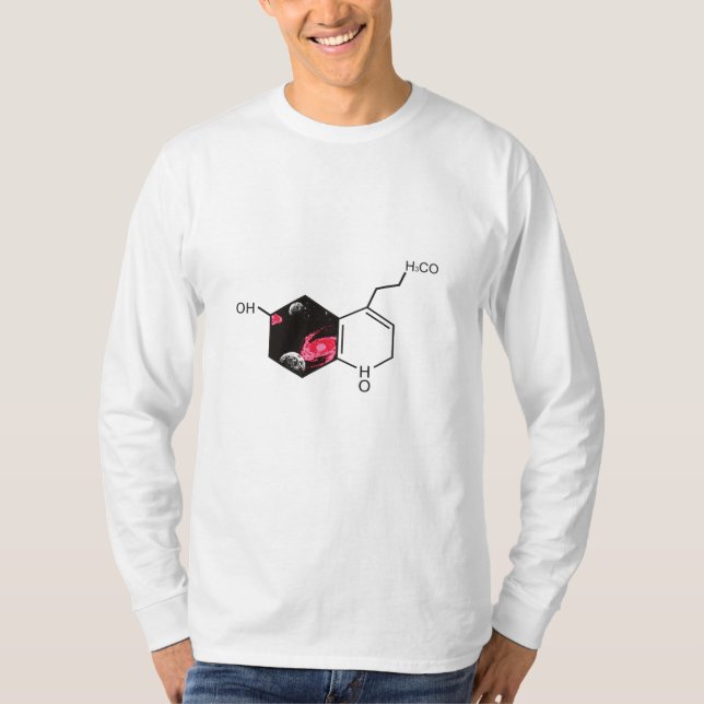 Camiseta Molécula química com vista espacial (Frente)