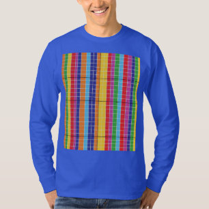 Camiseta Moletom Azul com Padrão Geométrico Colorido Abst