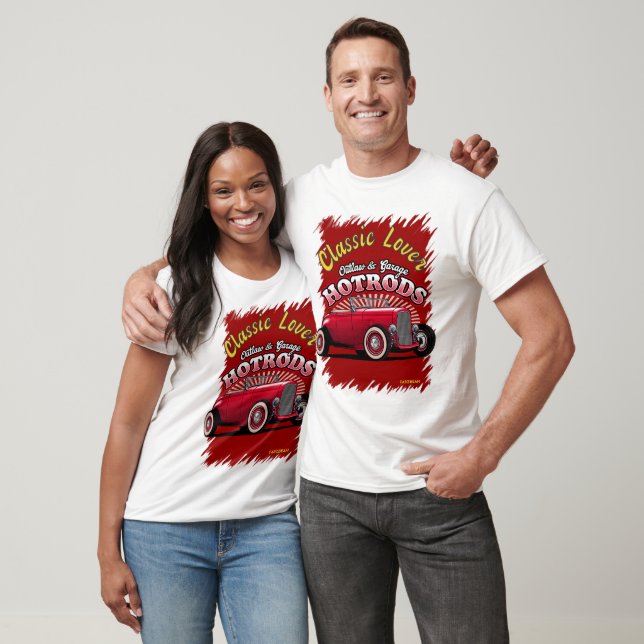 Camiseta Moletom com Design de Carro Clássico (Unissex)
