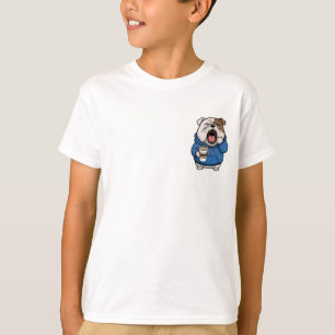 Camiseta Moletom de Café Bulldog Bocejando Cansado Kids