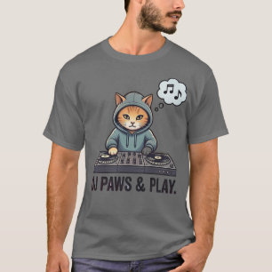 Camiseta Moletom de Gato Engraçado DJ Paws & Play