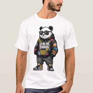 Camiseta Moletom de Grafite do Panda Urbano das Ruas Cartoo