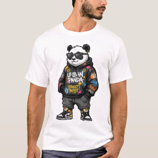 Camiseta Moletom de Grafite do Panda Urbano das Ruas Cartoo
