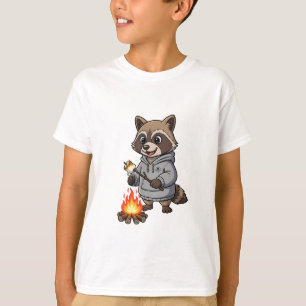 Camiseta Moletom de Guaxinim Tostando Marshmallow para Cria