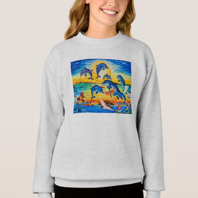 Camiseta Moletom Infantil Feminino Hanes ComfortBlend® (Frente)