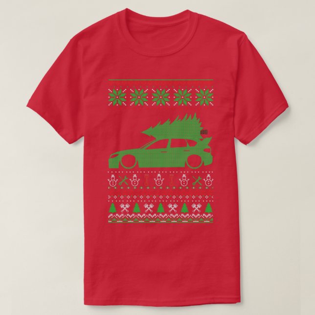 Camiseta Molhador Feio de Natal Impreza WRX STi MK3 (Frente do Design)