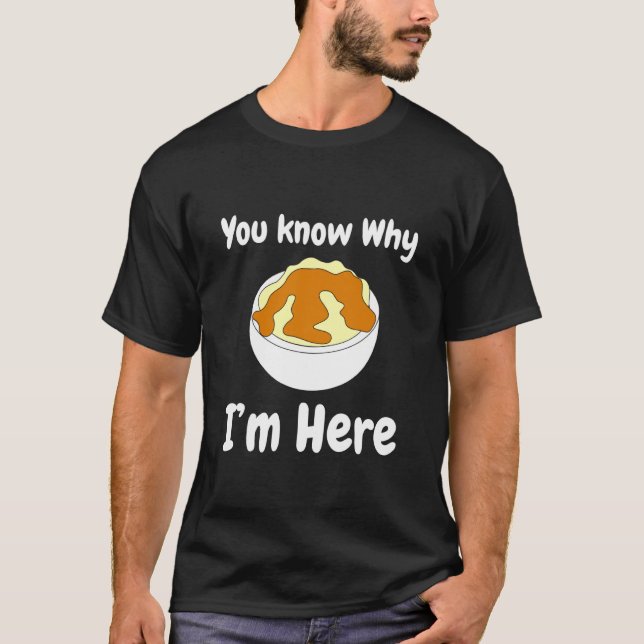 Camiseta Molho de Batata Amassada Engraçado Comida Dia de A (Frente)