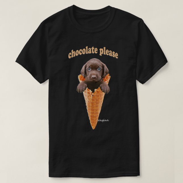 Camiseta Molho de chocolate Waffle Sorvete Cone Cupa  (Frente do Design)
