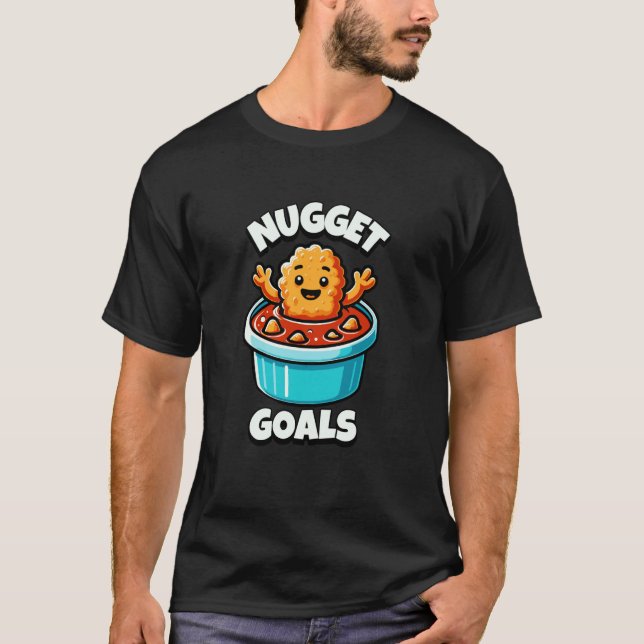 Camiseta Molho de Imersão de Meta de Nugget de Frango Engra (Frente)
