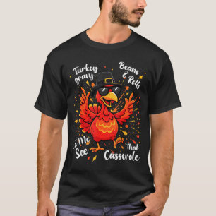 Camiseta Molho de peru engraçado Feijão e rolos Cerole Dia