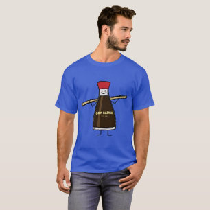 Camiseta Molho de soja Condição da garrafa Chopsticks asi