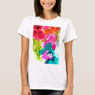 Camiseta Molho Flores de água abstrato