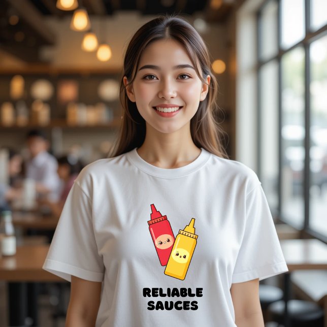 Camiseta Molhos confiáveis, Comida engraçada de Ketchup de  (Criador carregado)
