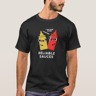Camiseta Molhos Fiáveis Comida Engraçada Engraçado Escuro B