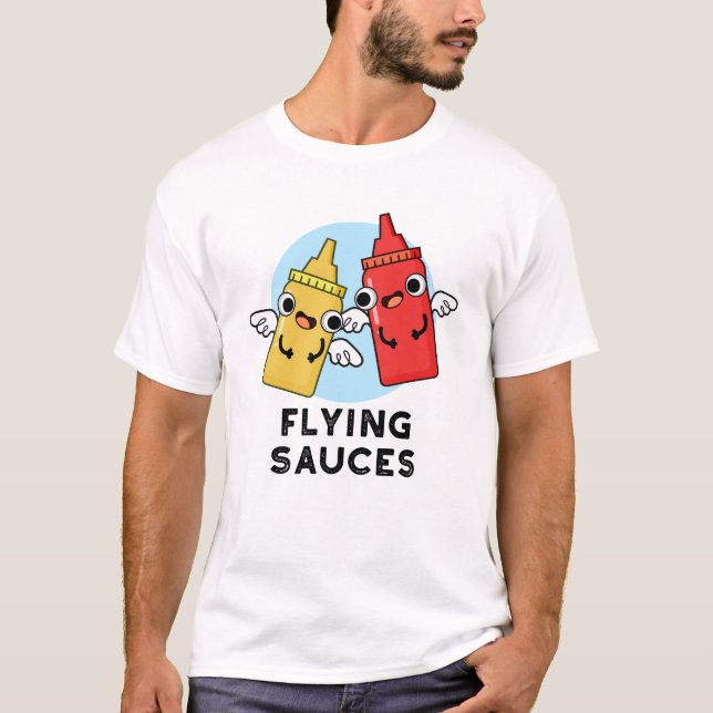 Camiseta Molhos Voadores Comida Engraçada (Frente)