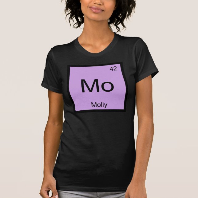 Camiseta Molly Name Chemistry Elemento Periódico (Frente)