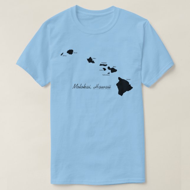 Camiseta Molokai Havaí Com Ilhas Havaianas (Frente do Design)