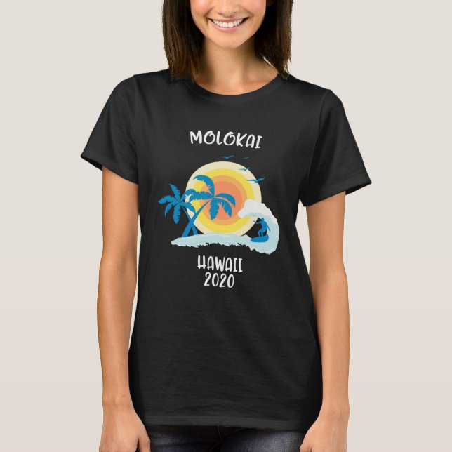 Camiseta Molokai Hawaii Vacation Surf Beach Family Trip Sur (Frente)