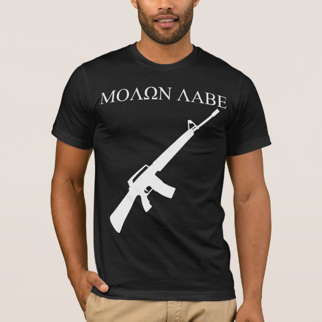 Camiseta MOLON LABE! (Gráficos brancos) (Frente)