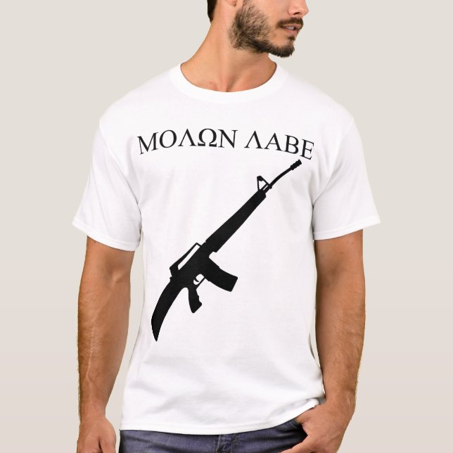 Camiseta MOLON LABE! (Gráficos pretos) (Frente)
