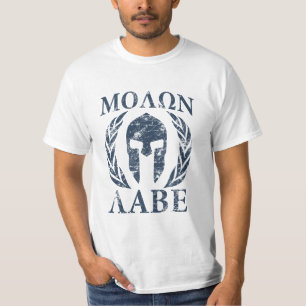 Camiseta Molon Labe Grunge Spartan Helmet