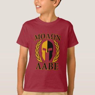 Camiseta Molon Labe Spartan Mask Laurels Burgundy Decor