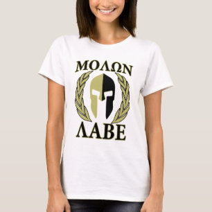 Camiseta Molon Labe Spartan Mask Laurels Olive Green