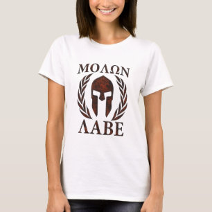 Camiseta Molon Labe Spartan Warrior Iron Laurels Mask