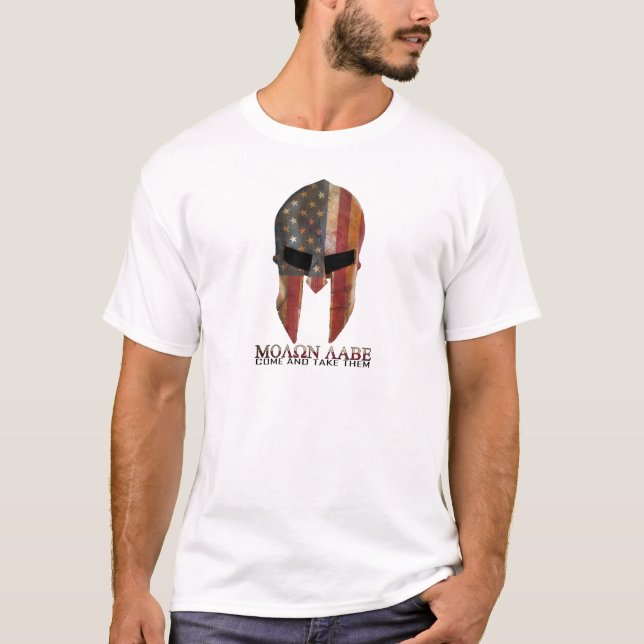 Camiseta Molon Labe - vindo e toma-lhes os EUA espartanos (Frente)