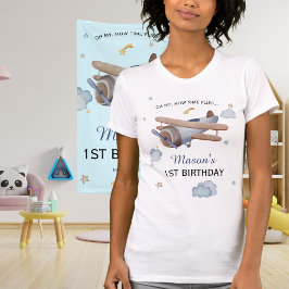 Camiseta Mom Airplane Time Flies 1st Birthday