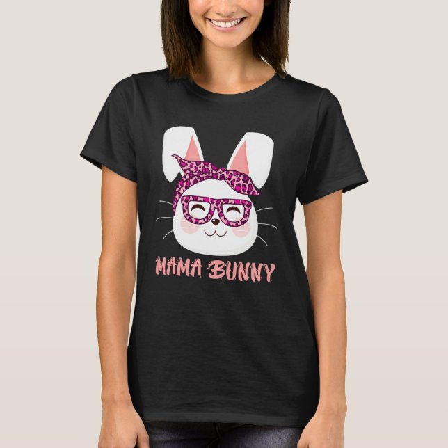 Camiseta Mom Bunny face cool Easter Bunny Happy Easter Moth (Frente)