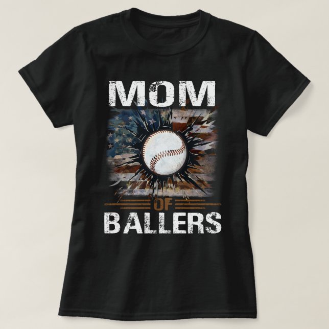 Camiseta MOM De Ballers Baseball (Frente do Design)
