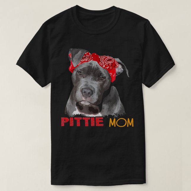 Camiseta Mom Doggie Wife Dog Owner Pitbull Pittie  (Frente do Design)