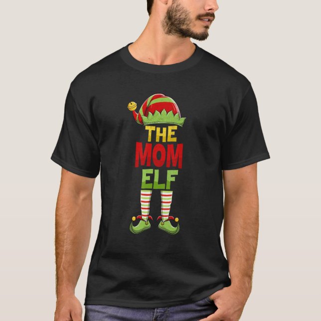 Camiseta Mom ELF Family Matching Group Christmas Pajamas (Frente)