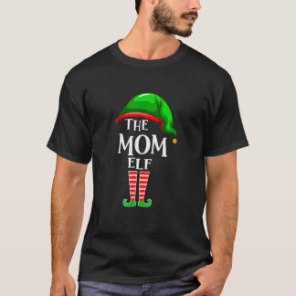 Camiseta Mom Elf Matching Family Funny Christmas Party Paja