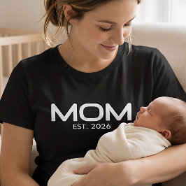 Camiseta Mom Established New Mom Gift T-Shirt