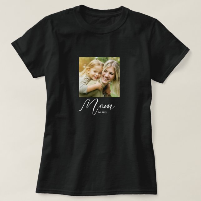 Camiseta Mom Established Script Photo T-Shirt (Frente do Design)