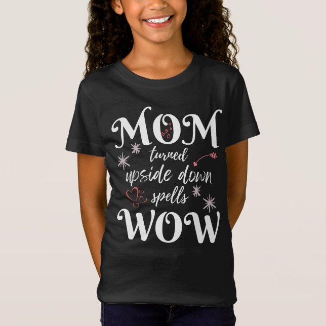 Camiseta MOM inverteu o Dia de as mães WOW Spells (Frente)