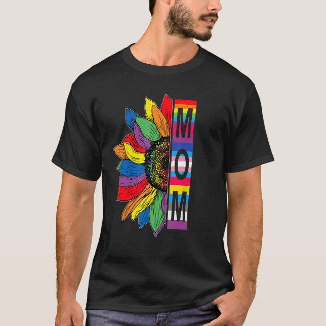 Camiseta Mom LGBTQ Gay Pride Sunflower (Frente)