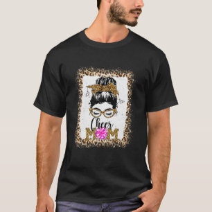 Camiseta Mom Life Cheer Leopard Printed Mothers Day Messy B