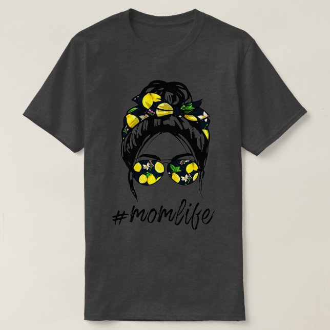 Camiseta Mom Life s for women yellow lemon Sunglasses & Ban (Frente do Design)