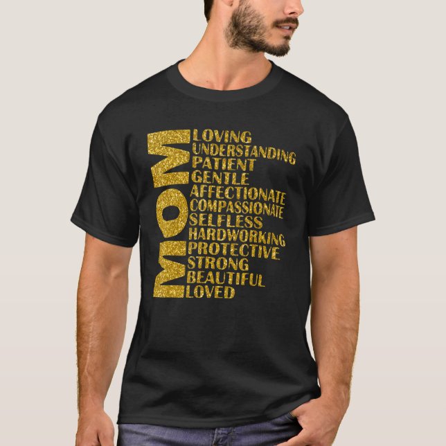Camiseta Mom Loving Understanding Patient Gentle Mom Life M (Frente)