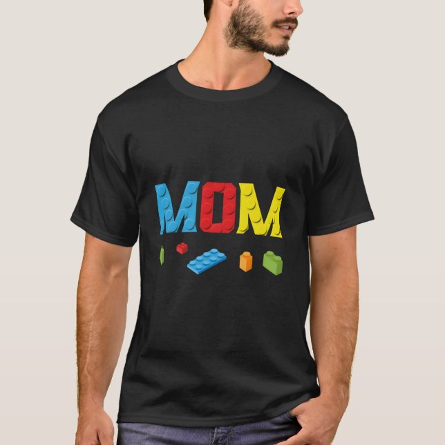 Camiseta Mom Master Builder Building Bricks Blocks Family S (Frente)