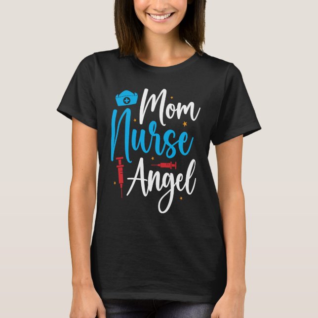 Camiseta Mom Nurse Angel Mommy and daughter (Frente)