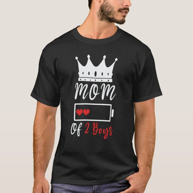 Camiseta Mom Of 2 Boys Love Mom Quotes Happy Mother's Day (Frente)