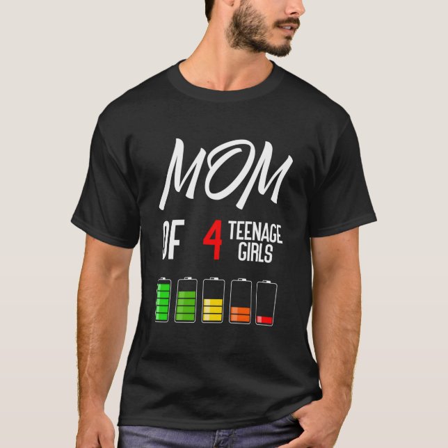 Camiseta Mom Of 4 Nage Mama Of Mothers Day (Frente)