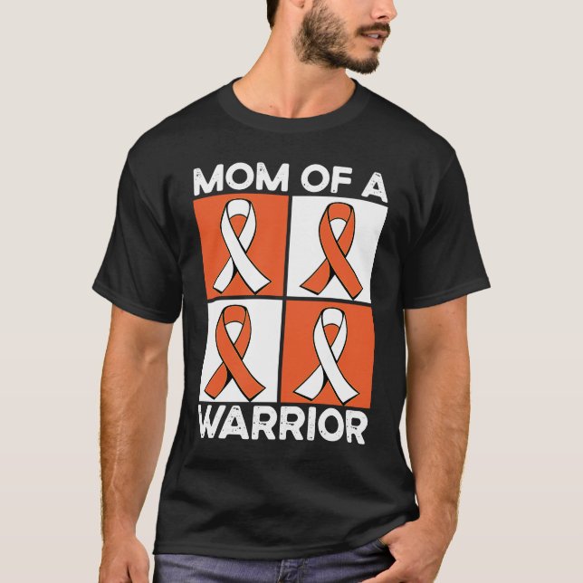Camiseta Mom Of A Warrior Support Squad Leukemia Awareness (Frente)