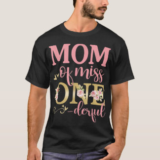 Camiseta Mom of Little Miss Onederful 1st Birthday Family M