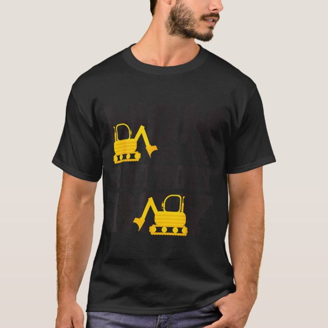 Camiseta Mom Of The Birthday Boy Funny Excavator Truck B-da (Frente)